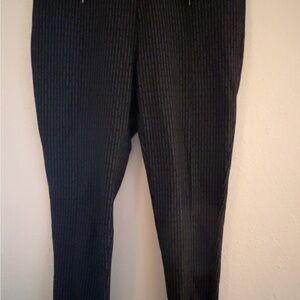 XL Pinstriped Black Stretch Pants